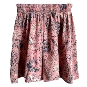 H&M pink floral mini skirt Small